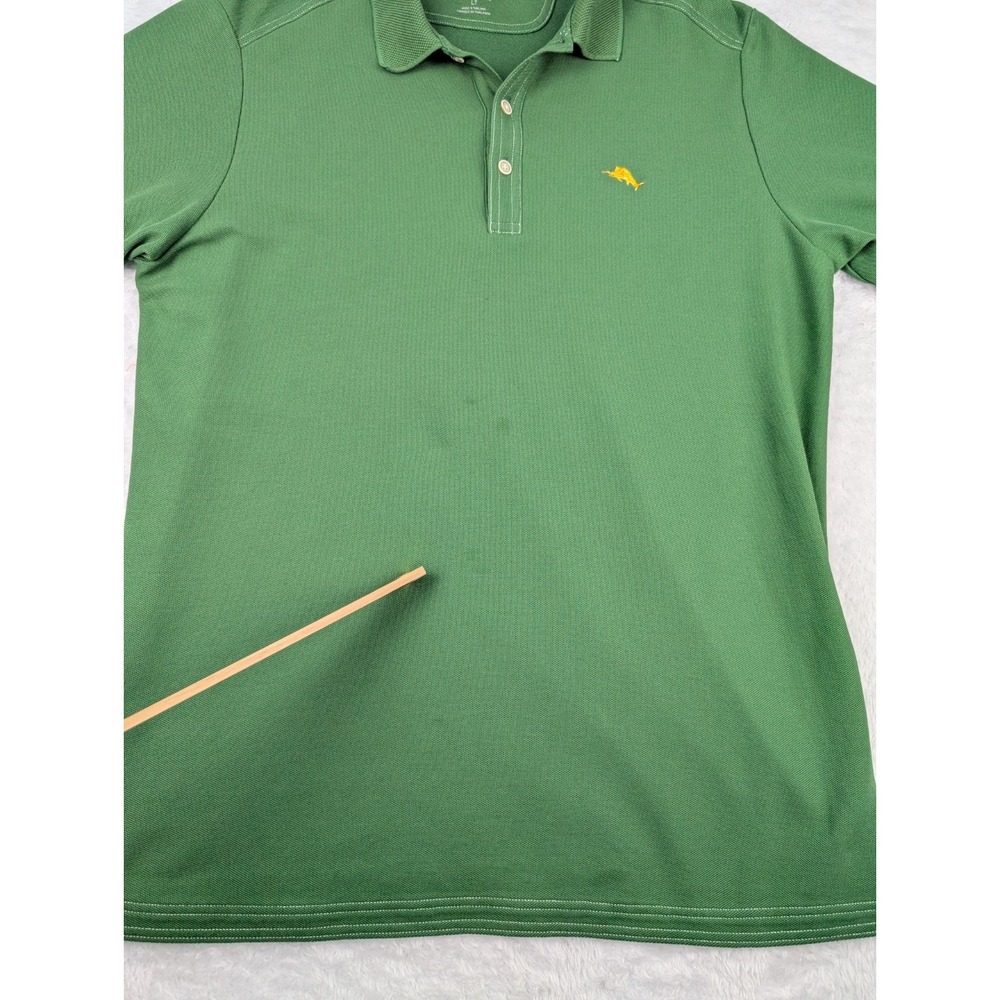 Tommy Bahama Polo Shirt Men's LT Green Supima Cotton Blend Logo *Stains‎ - Picture 5 of 16